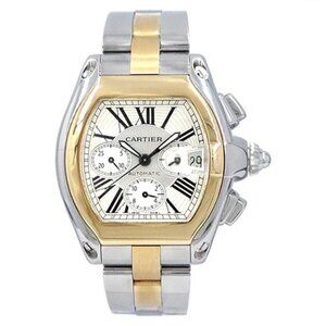 Cartier Roadster XL Twotone 18k Gold & Steel Chronograph W62027Z1 Watch